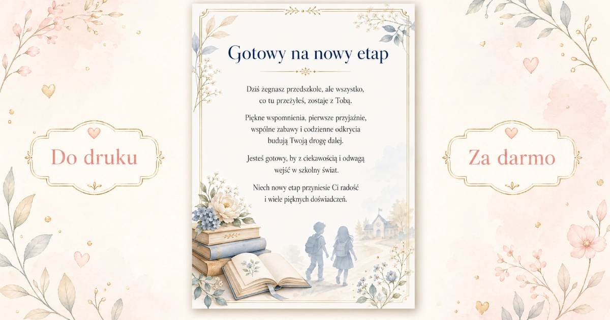 Wkładka na pożegnanie przedszkola: Gotowy na nowy etap 38