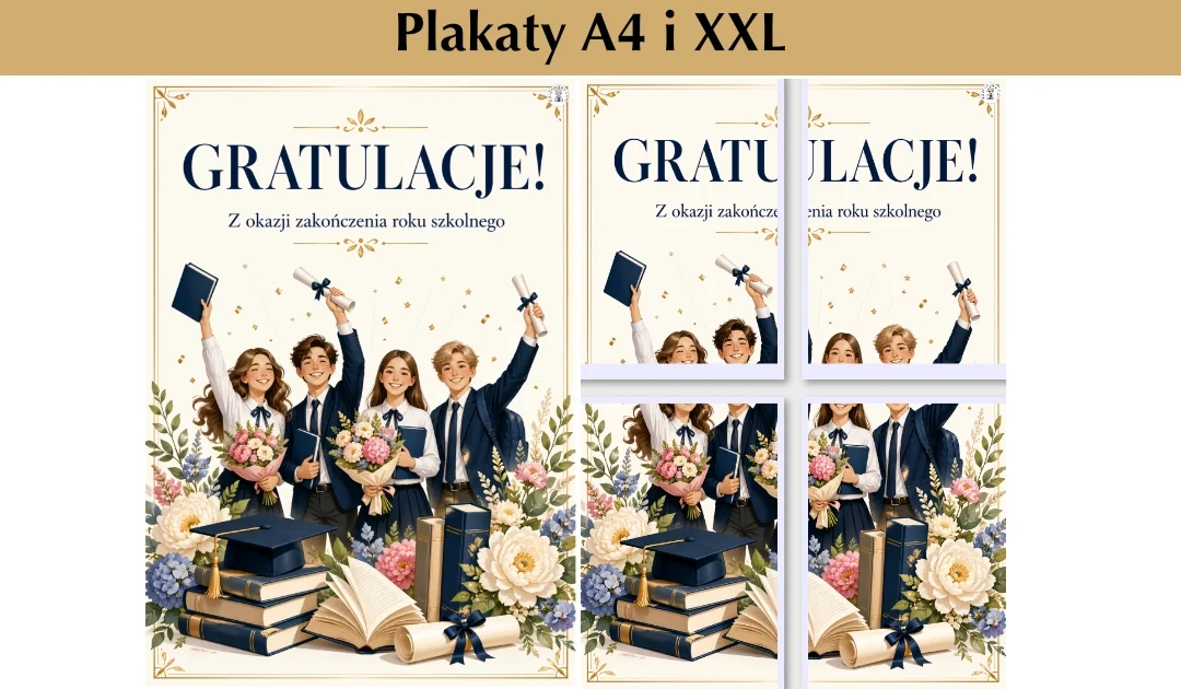 Plakat A4 i XXL: Gratulacje dla uczniów