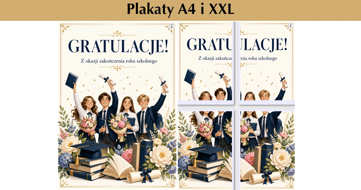Plakat A4 i XXL: Gratulacje dla uczniów 37