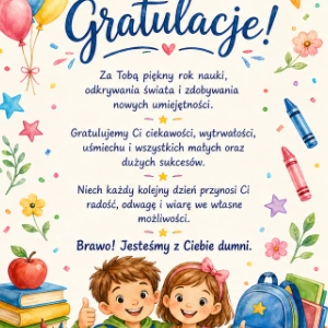 Gratulacje na zakończenie roku