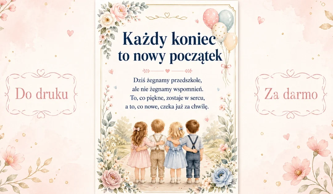 Wkładka na pożegnanie przedszkola: Każdy koniec to nowy początek