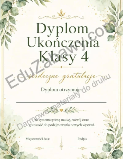 Dyplom ukończenia klasy 4 41