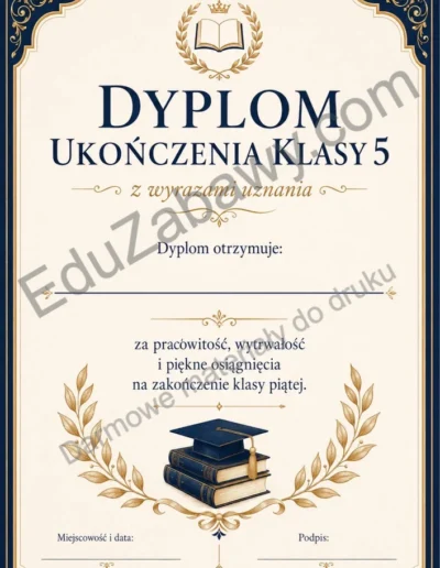 Dyplom ukończenia klasy 5 38