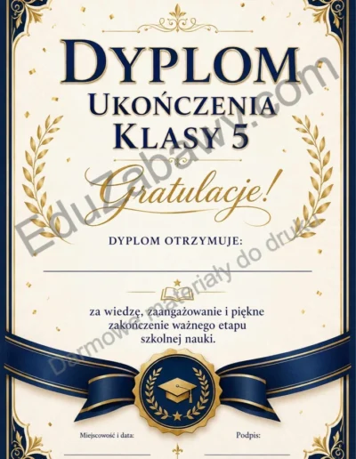 Dyplom ukończenia klasy 5 40