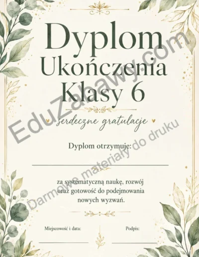 Dyplom ukończenia klasy 6 41