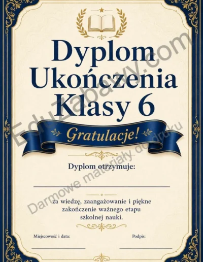 Dyplom ukończenia klasy 6 40