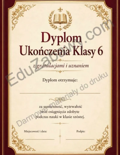 Dyplom ukończenia klasy 6 39