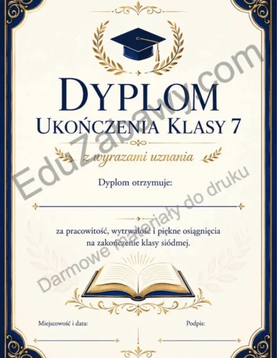 Dyplom ukończenia klasy 7 38