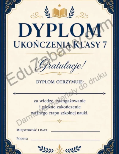 Dyplom ukończenia klasy 7 40