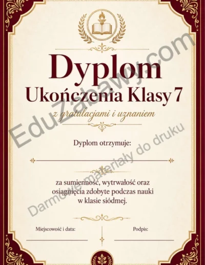Dyplom ukończenia klasy 7 39