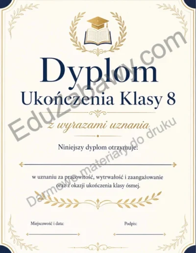 Dyplom ukończenia klasy 8 38