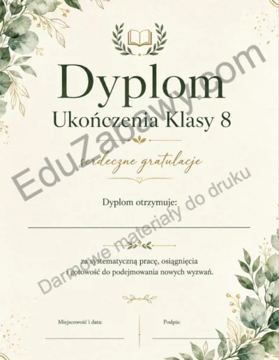 Dyplom ukończenia klasy 8 41