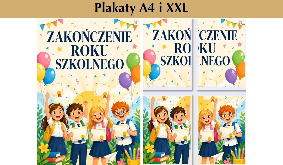 Plakat A4 i XXL: Koniec roku szkolnego