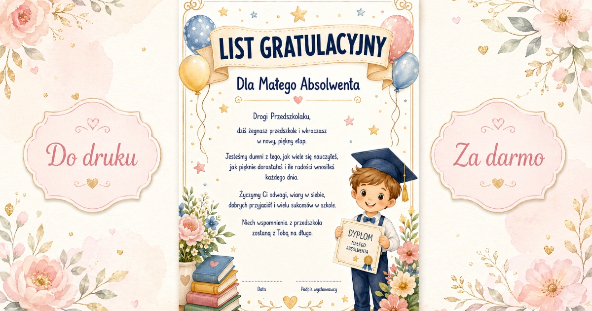 List dla Małego Absolwenta