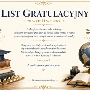 listy gratulacyjne na zakończenie roku