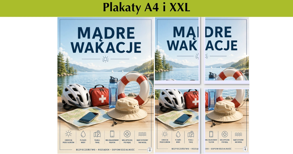 Plakat A4 i XXL: Mądre wakacje