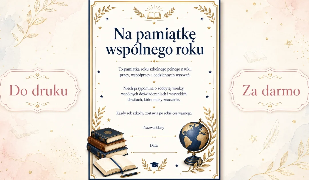 Wkładka: Na pamiątkę wspólnego roku
