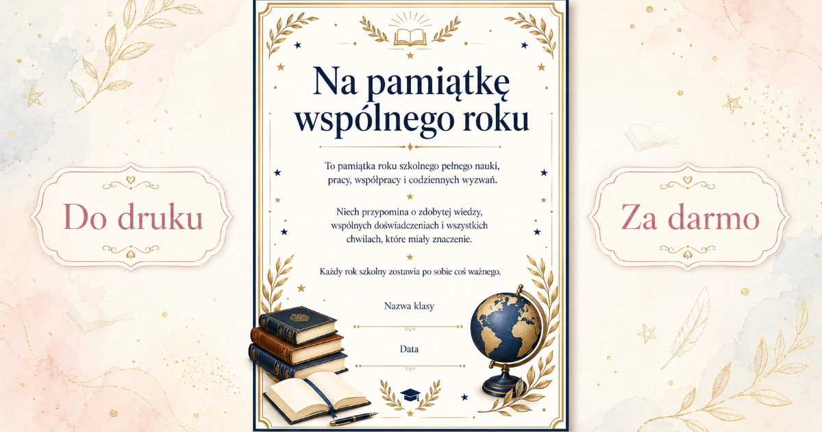 Wkładka: Na pamiątkę wspólnego roku