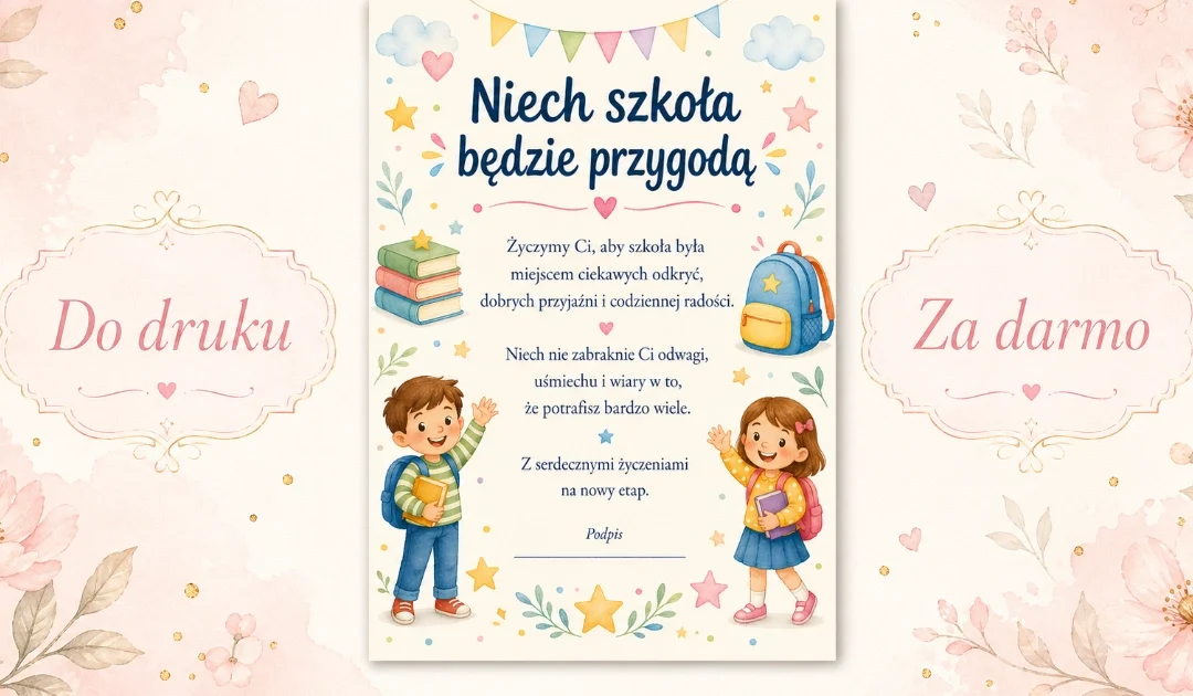 Dedykacja na pożegnanie przedszkola: Niech szkoła będzie przygodą