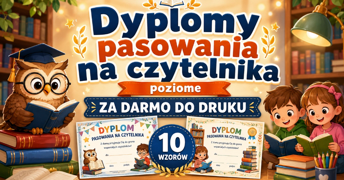 Dyplomy pasowania na czytelnika (poziome)