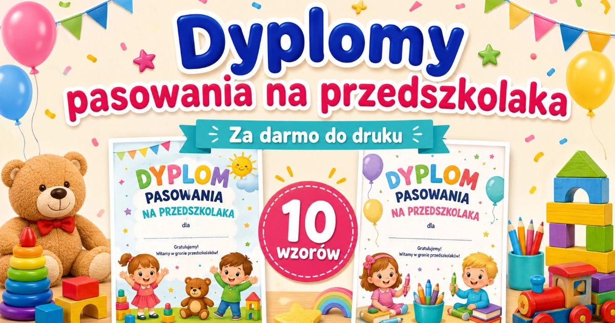 Dyplomy pasowania na przedszkolaka (pionowe)