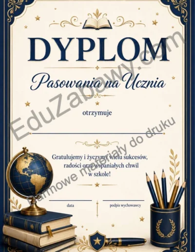 Dyplomy pasowania na ucznia (pionowe) 41