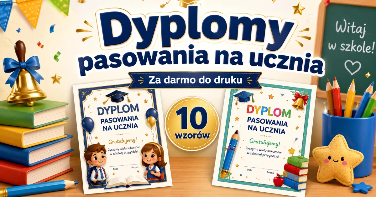 Dyplomy pasowania na ucznia (pionowe)