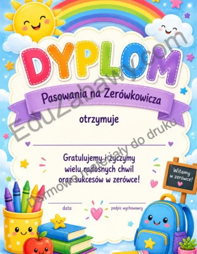 Dyplomy pasowania na zerówkowicza (pionowe) 41