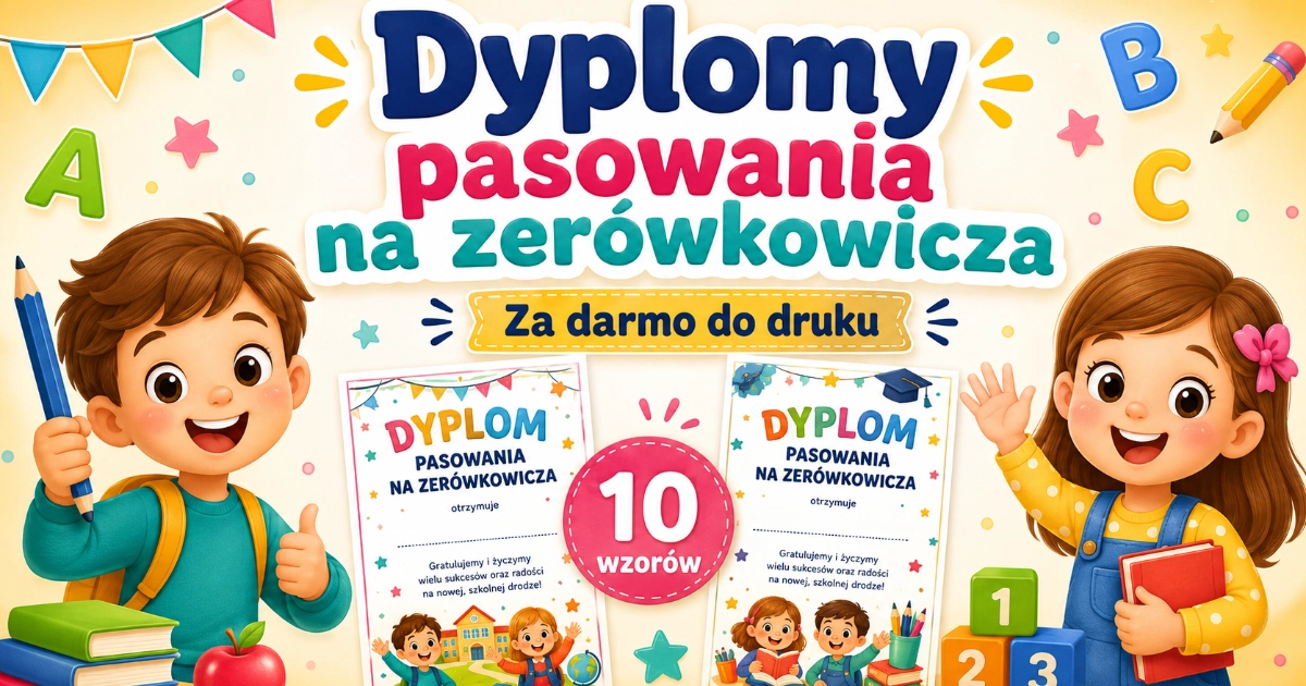 Dyplomy pasowania na zerówkowicza (pionowe)
