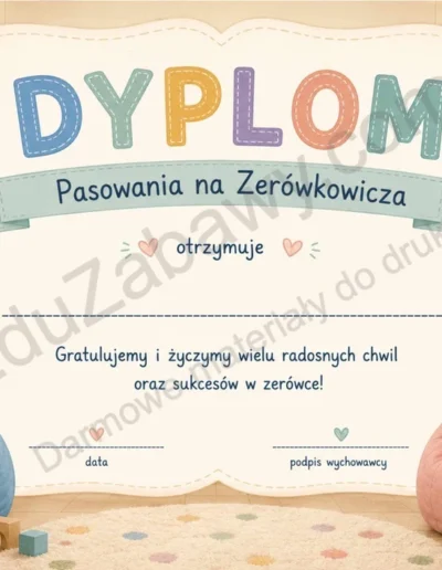 Dyplomy pasowania na zerówkowicza (poziome) 41