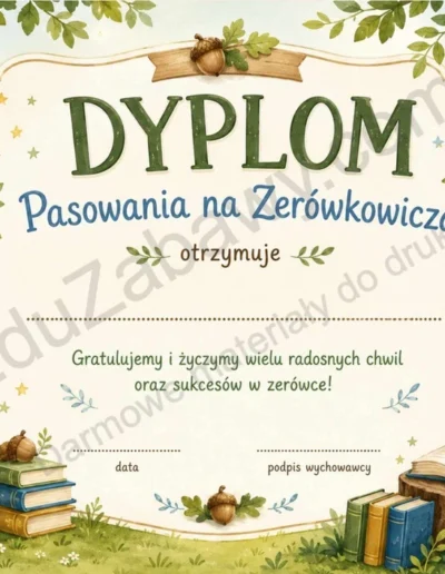 Dyplomy pasowania na zerówkowicza (poziome) 39