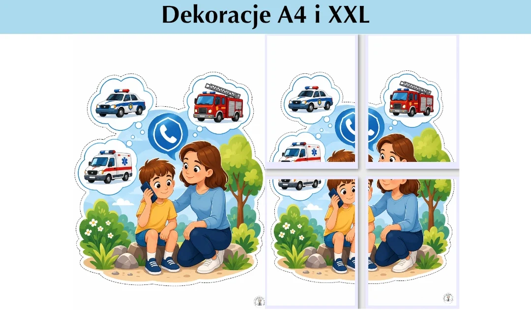 Dekoracje A4 i XXL: Pomoc i numery alarmowe