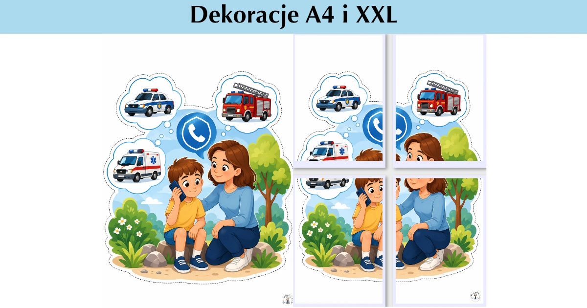 Dekoracje A4 i XXL: Pomoc i numery alarmowe