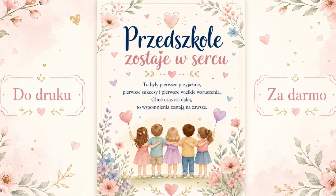 Wkładka na pożegnanie przedszkola: Przedszkole zostaje w sercu