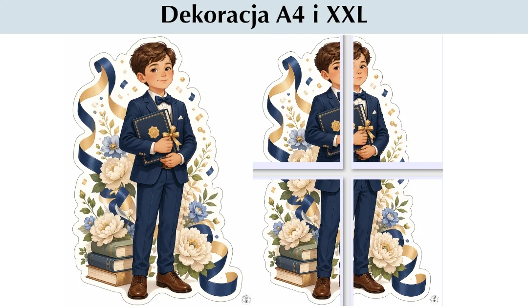 Dekoracje A4 i XXL: Uczeń z nagrodą