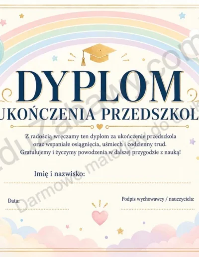 Dyplomy ukończenia przedszkola (poziome) 38