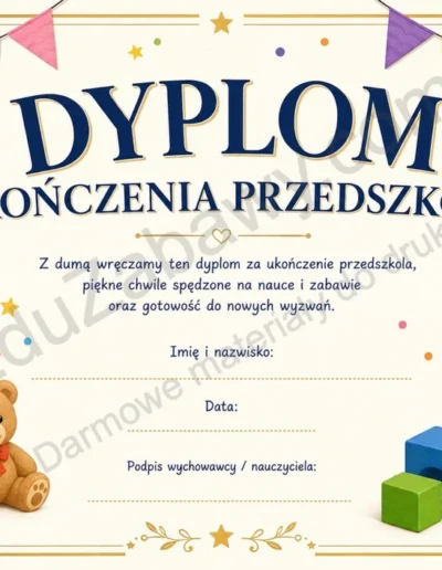 Dyplomy ukończenia przedszkola (poziome) 39