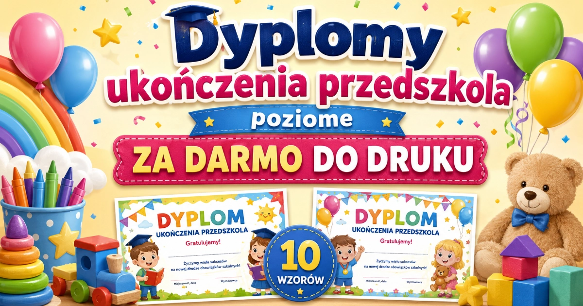 Dyplomy ukończenia przedszkola (poziome)