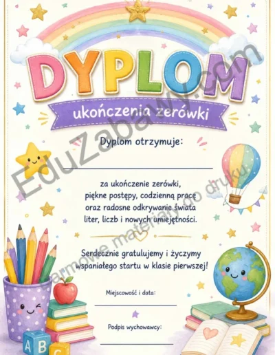 Dyplom ukończenia zerówki 38