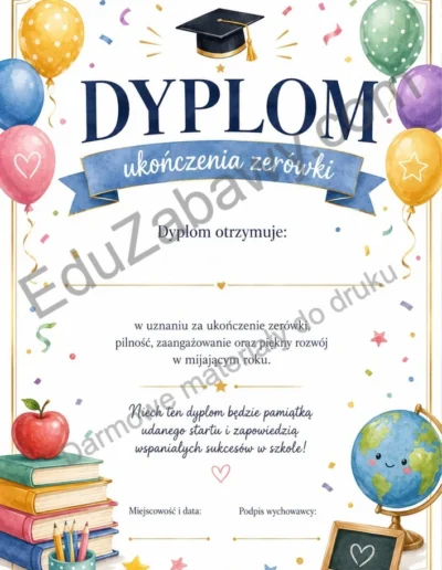 Dyplom ukończenia zerówki 40