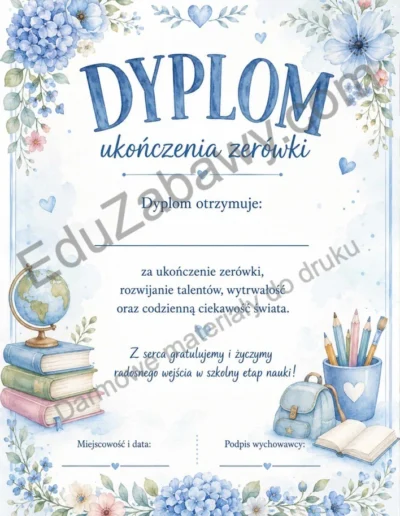 Dyplom ukończenia zerówki 39