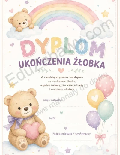 Dyplomy ukończenia żłobka (pionowe) 38