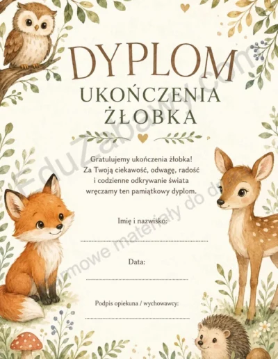 Dyplomy ukończenia żłobka (pionowe) 39