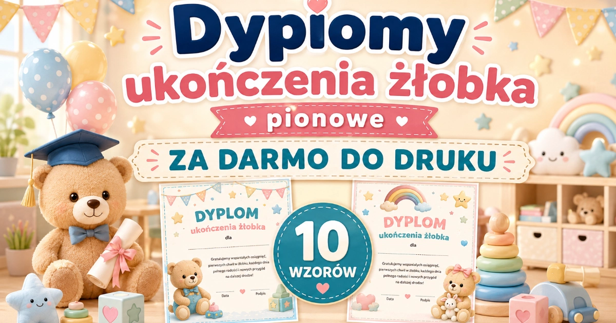 Dyplomy ukończenia żłobka (pionowe)