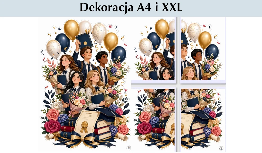 Dekoracje A4 i XXL: Uroczysta kompozycja