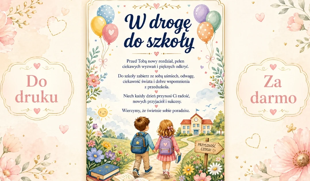 Wkładka na pożegnanie przedszkola: W drogę do szkoły
