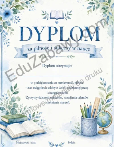 Dyplomy za pilność i sukcesy w nauce 40
