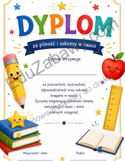 Dyplomy za pilność i sukcesy w nauce 39