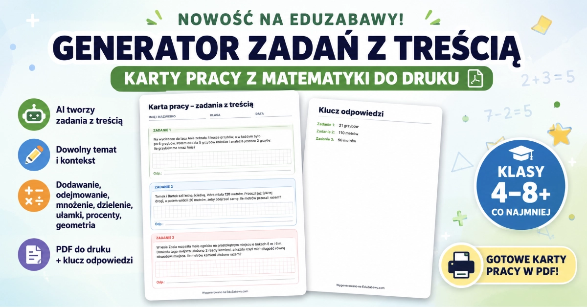 Generator matematycznych zadań z treścią