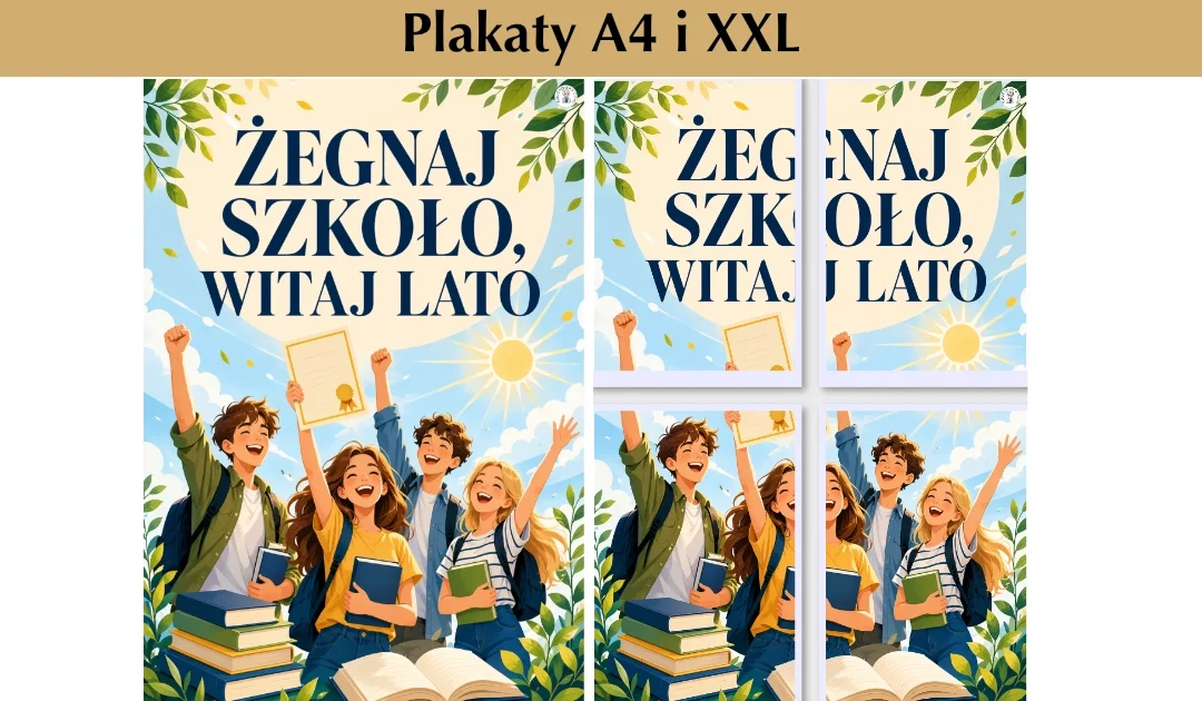 Plakat A4 i XXL: Żegnaj szkoło, witaj lato